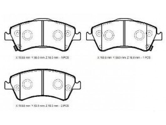 TOYOTA AURIS- 07/10; ÖN FREN BALATSI 2,0 D4D (DISK)(150,8X65,4X18/15;0,8X62,6X18)(DAIWA)