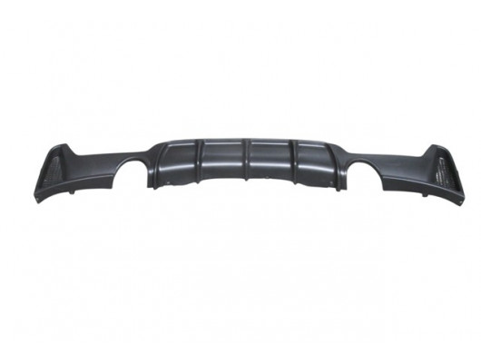 (YENİ ÜRÜN!!!)BMW 4 SERI- F32- 13/17; KARLIK (ARKA TAMPON ALTI) SIYAH (ÇİFT EGZOS DELİKLİ) (M-PERFORMANCE/LCI)