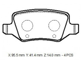 MERCEDES A CLASS- W169- 05/08; ARKA FREN BALATASI (DISK)(95,5X41.4X14)(BRAMAX)