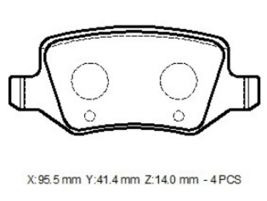 MERCEDES A CLASS- W169- 05/08; ARKA FREN BALATASI (DİSK)(95,5X41.4X14)(BRAMAX)