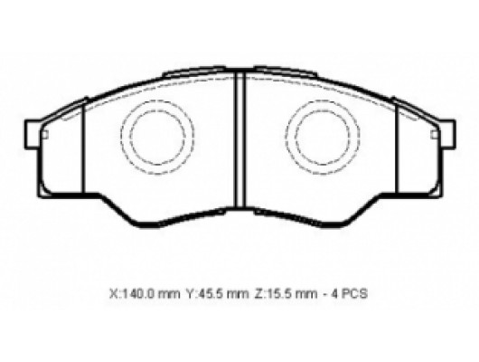 TOYOTA HILUX- PICK UP VIGO- 05/07; ÖN FREN BALATASI 4X4 (07/10 4X2 UYUMLU)(140X51.9X15,50)DA