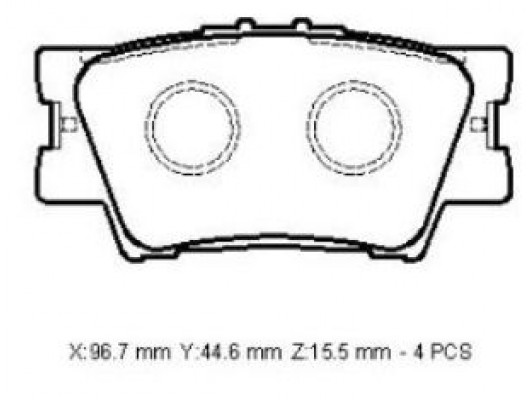 TOYOTA RAV4- 06/12; ARKA FREN BALATASI (DİSK)(96,7X44,6X15,5)(DAIWA)