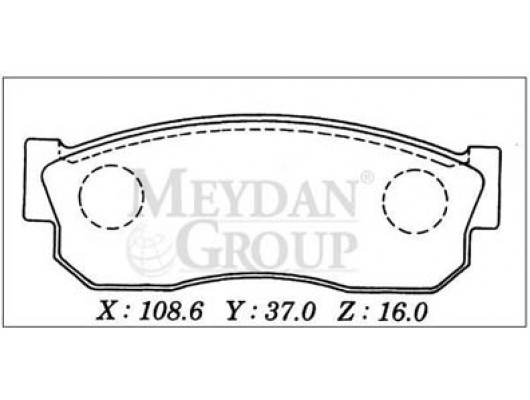 NISSAN SUNNY- B11 CD17- 84/86; ÖN FREN BALATASI BENZİNLİ TİP (DİSK) (108,6X37X16) (DAIWA)