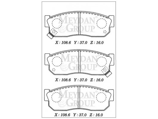 NISSAN SUNNY- B11 CD17- 84/88; ÖN FREN BALATASI DİZEL TİP (DİSK) (108,6X37X16) (DAIWA)