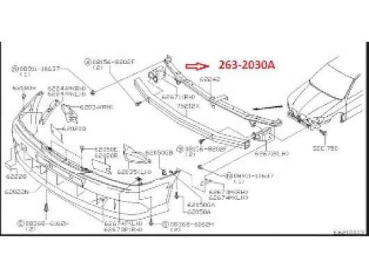 NISSAN PRIMERA- P11- 00/02; ÖN TAMPON DEMİRİ ÜST (EAGLE BODY)