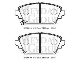 NISSAN PRIMERA- P11- 00/02; ÖN FREN BALATASI (DISK) (131,6X58,8X16) (DAIWA)