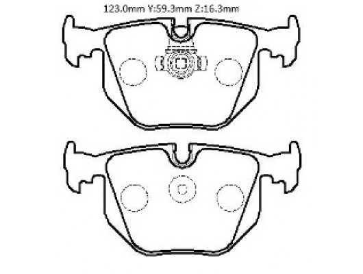 LANDROVER FREELANDER2- 07/12; ARKA FREN BALATASI (KABLOSUZ)(DİSK) (123X59,3X16,3) (BRAMAX)