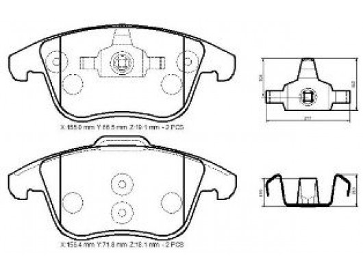 LANDROVER FREELANDER- 06/11; ÖN FREN BALATASI 2,0/2,2cc (DİSK)(156.4x72x19/155,2x66,7x20)(BRAMAX)