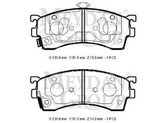 MAZDA 626- SD/HB- 92/97; ÖN FREN BALATASI (DİSK) (131,8X51,5X15,5/14,5) (DAIWA)