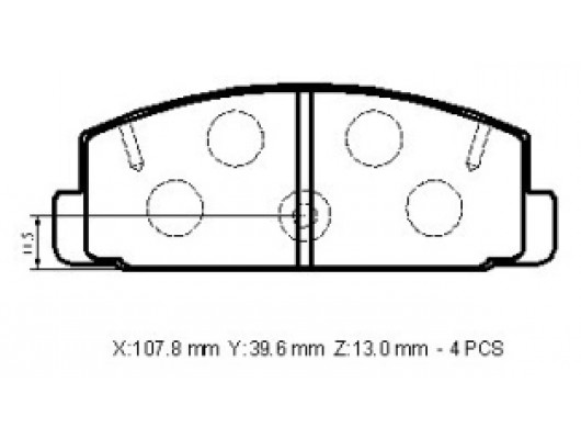 MAZDA 6- SD- 09/12; ARKA FREN BALATASI (DİSK) (107.8X39.6X13)(DAIWA)