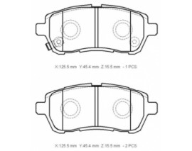 MAZDA 2- HB- 08/14; ÖN FREN BALATASI 1,3/1,4/1,5/1,6 (DISK) (125.5X45.4X16) (BRAMAX)
