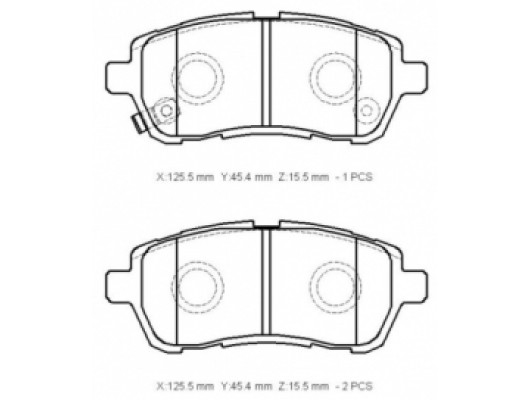 MAZDA 2- HB- 08/14; ÖN FREN BALATASI 1,3/1,4/1,5/1,6 (DISK) (125.5X45.4X16) (BRAMAX)