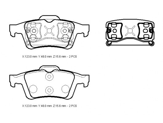 MAZDA 3- SD- 03/06; ARKA FREN BALATASI (DİSK) (123X48X15,6)(BRAMAX)