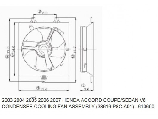 HONDA ACCORD- 03/08; KLİMA FAN DAVLUMBAZI KOMPLE SAC (2.4CC) V6 (4KANAT)