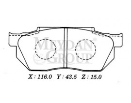 HONDA CIVIC- SD/HB- 92/95; ÖN FREN BALATASI TIRNAKSIZ TİP (DİSK) (116X43,5X15) (DAIWA)