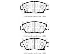 HONDA CIVIC- SD/HB- 96/98; ÖN FREN BALATASI (DISK) (136,5X51,5X16,5) (DAIWA)