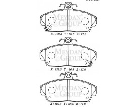 HONDA CIVIC- SD/HB- 99/01; ÖN FREN BALATASI (EURO TIP) (DISK) (129,3X66,5X17) (DAIWA)