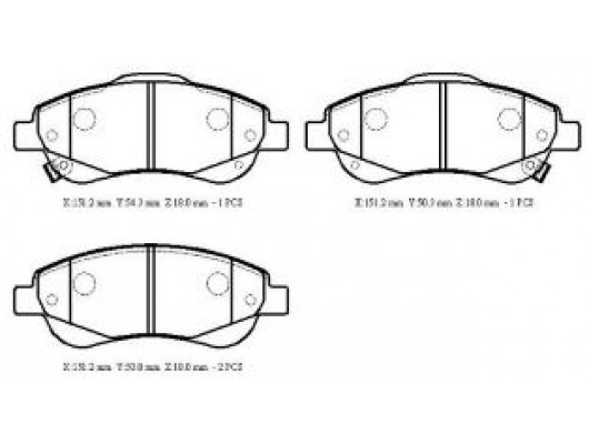 HONDA CRV- 07/12; ÖN FREN BALATASI (DİSK) (151,2x54,3x18/151,2x50,8x18)(DAIWA)