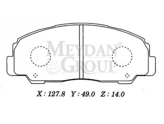 DAIHATSU FEROZA- 92/94; ÖN FREN BALATASI (DİSK) (127,8X49X14) (DAIWA)