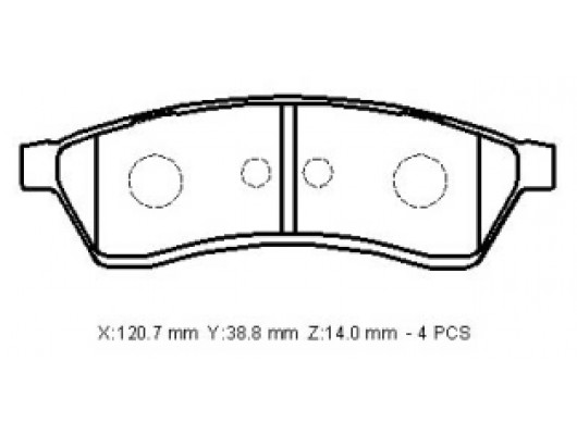 CHEVROLET EPICA- 07/12; ARKA FREN BALATASI (DİSK)(120,7x38,8x14) (BRAMAX)