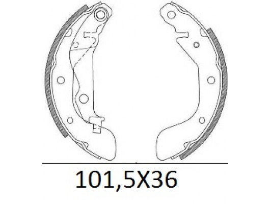 CHEVROLET KALOS- HB- 04/05; ARKA FREN PABUCU (101,5X36) (DAIWA)