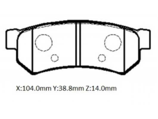 CHEVROLET AVEO- SD- 07/12; ARKA FREN BALATASI (DİSK) (103,9x38,8x14)(BRAMAX)