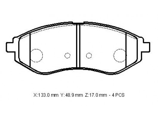 CHEVROLET AVEO- HB- 09/11; ÖN FREN BALATASI (DİSK) (133X48,9X17) (BRAMAX)