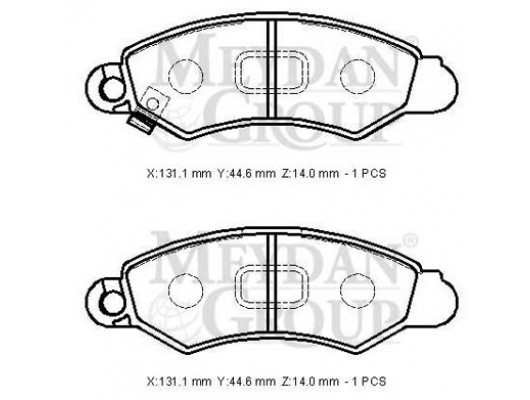 SUZUKI SWIFT- 05/11; ÖN FREN BALATASI MACAR TİPİ 1.3cc (DİSK) (131,1X44,6X14) (DAIWA)