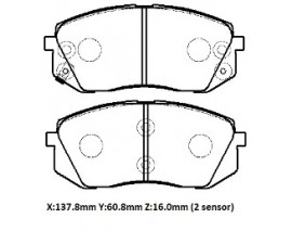 KIA SPORTAGE- 09/10; ÖN FREN BALATASI (DISK) (137.8X60.8X16)(DAIWA) KIA SPORTAGE- 09/10; ÖN FREN BALATASI (DISK) (137.8X60.8X16)(DAIWA)