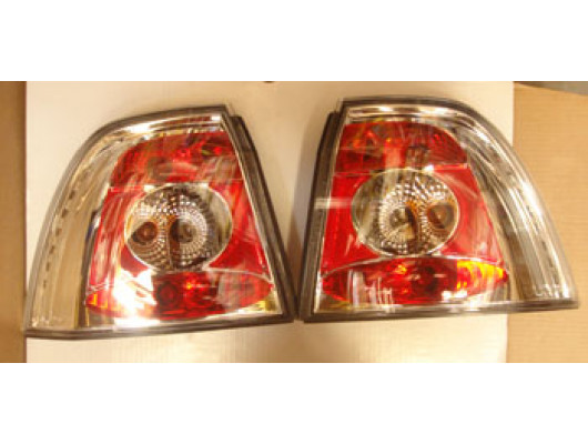 OPEL VECTRA- B- 99/02; MODIFIYE STOP LAMBASI SAG/SOL SET 2 PARÇA NIKELAJLI/KIRMIZI (TYC)