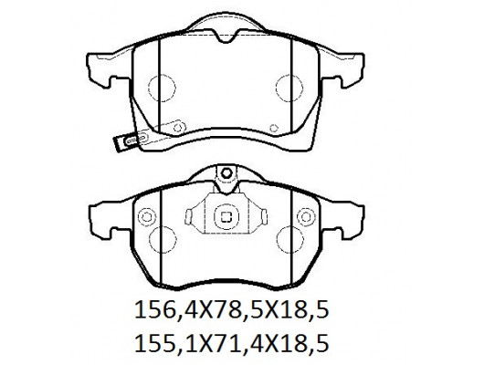 OPEL ASTRA- G- SD/HB- 99/09; ÖN FREN BALATASI (DİSK)(156,4X78,5X18,5/155,1X71,4X18,5)(BRAMAX)