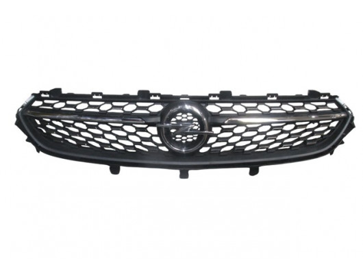 (YENİ ÜRÜN!!!)OPEL CORSA- F- 20/23; ÖN PANJUR SİYAH NİKELAJ ÇITALI ARMALI (ELEGANCE) (TW)