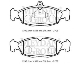 OPEL CORSA- B- 93/00; ÖN FREN BALATASI 1,0/1,2/1,4/1,6(DİSK)(140,2X58,5X16,5/14;0,2X48X16,5)(BRAMAX)