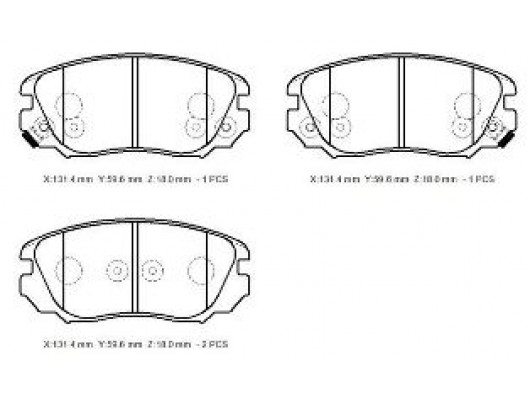 OPEL INSIGNIA- 09/17; ÖN FREN BALATASI 1,4/1,6/1,8/2,0 (DİSK) (131,5X59,6X19)(BRAMAX)