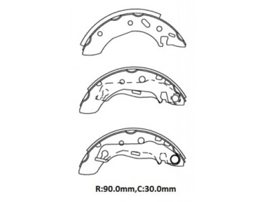 FORD FIESTA- 96/99; ARKA FREN PABUCU 1,25/1,3/1,4cc (90X30) (BRAMAX)