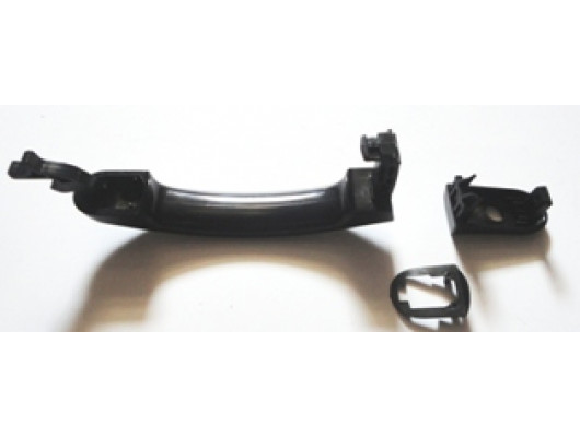 FORD FIESTA- 02/07; ÖN KAPI DIŞ AÇMA KOLU SOL SİYAH (PÜTÜRLÜ TİP) ANAHTAR DELİKLİ (HUSHAN)