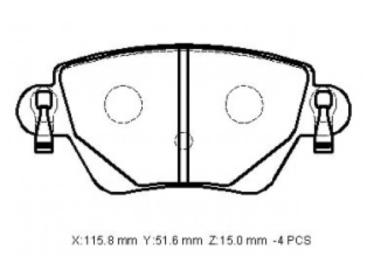 FORD MONDEO- 01/04; ARKA FREN BALATASI 1,8/2,0/2,5 (DİSK) (115,8X51,6X15) (BRAMAX)