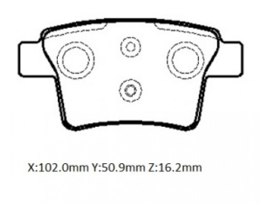 FORD MONDEO- 01/04; ARKA FREN BALATASI 1,8/2,0/2,2/2,5 (DİSK) (102X50,9X16,2) (BRAMAX)