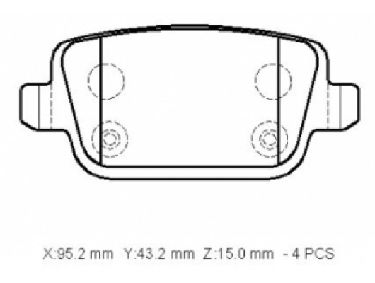 FORD MONDEO- 07/11; ARKA FREN BALATASI 1.6/1.8/2.0/2,3/2.5cc (DİSK)(95,2x43,2x15)(BRAMAX)