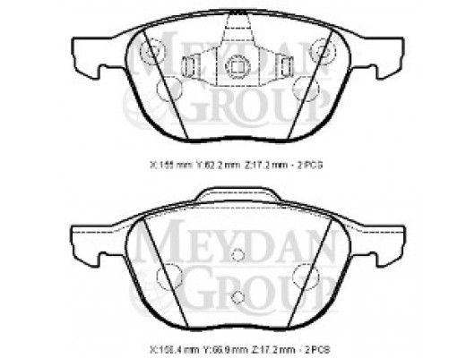 FORD FOCUS C MAX- 04/06; ÖN FREN BALATASI (DISK) (155X62,2X17,2/156,4X66,9X17,2) (DAIWA)