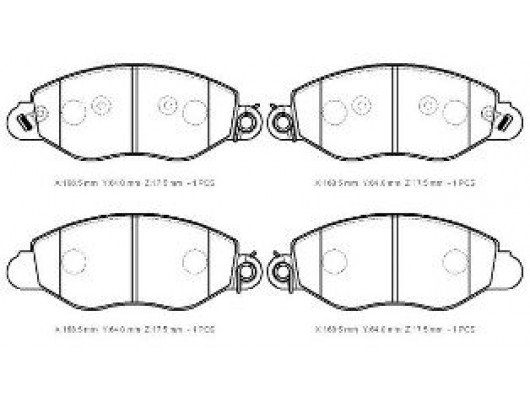 FORD TRANSIT- V184- 02/06; ÖN FREN BALATASI (DISK) (168.5X65X17.5) (DAIWA)