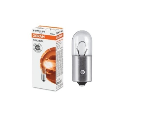 STANDART AMPUL- STOP/SİNYAL/PARK/GÖSTERGE AMPULÜ; 12V/T4W (3893) (DUY BA9S) (OSRAM)