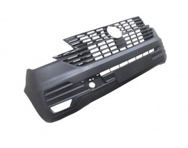 VOLKSWAGEN TRANSPORTER- T7.5- 19/24; ÖN TAMPON SİYAH PANJURLU/SENSÖR DELİKSİZ (PANELVAN)(TYG)