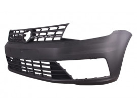 VOLKSWAGEN CADDY- 15/20; ÖN TAMPON SİYAH (PANJURLU/SİS DELİKLİ MAXI VAN) (EUROBUMP)