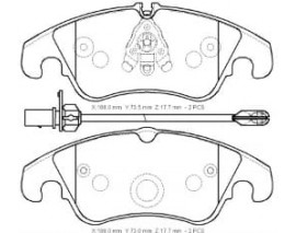AUDI Q5- 10/12; ÖN FREN BALATASI 2,0/2,0TDI/3,0TDI(1KABLOLU)(DİSK)188X73.5X17.7/18;8X73X17.7)BRAMAX)