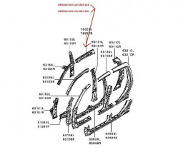 MITSUBISHI L200- PICK UP- 06/15; ORTA DİREK ÜST İÇ SACI SOL SİYAH (ÇİFT KABİN) (ORİJİNAL)
