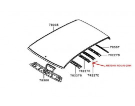 MITSUBISHI L200- PICK UP- 06/15; TAVAN İÇ KORUMA SACI ORTANIN ÖNÜ (ORİJİNAL)