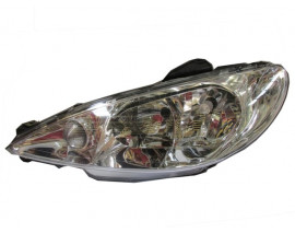 PEUGEOT 206- HB- 02/09; FAR LAMBASI SOL ELEKTRİKLİ/MOTORSUZ (ŞEFFAF CAMLI) H7/H7 (AYFAR) (E MARKLI)