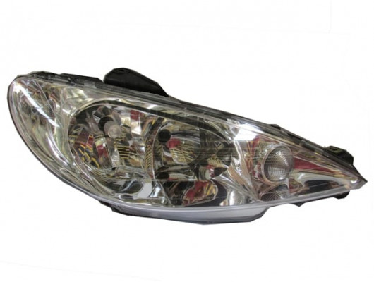 PEUGEOT 206- SD- 07/11; FAR LAMBASI SAĞ ELEKTRİKLİ/MOTORSUZ (ŞEFFAF CAMLI) H7/H7 (AYFAR) (E MARKLI)