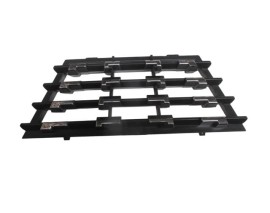 PEUGEOT 208- 20/23; ÖN PANJUR ALT ORTA KAPAK (RADAR KAPAĞI) PETEKLERİ SİYAH/NİKELAJLI (TW)